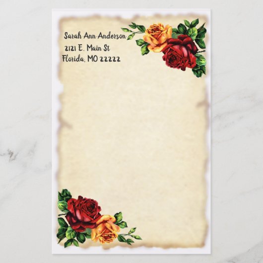 Rose et vieux papier (Devant)