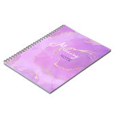 Rose et violet avec cahier de nom (Côté gauche)