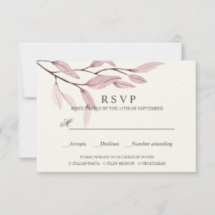 Rose éthéré MARIAGE RSVP REPAS CHOIX