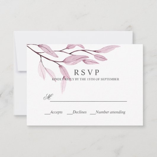 Rose éthéré | RÉPONSE MARIAGE RSVP (Devant)