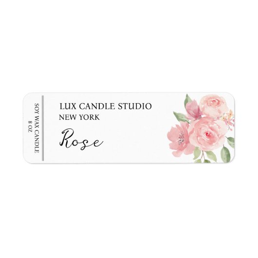 Rose Étiquette bougie (Devant)