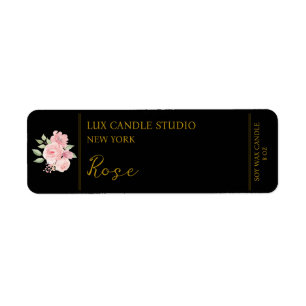 Rose Étiquette bougie