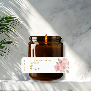 Rose Étiquette bougie