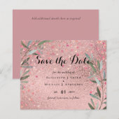 Rose Eucalyptus Feuille Foil Look MARIAGE (Devant / Derrière)
