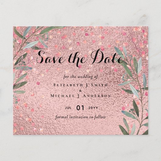 Rose Eucalyptus Feuille Foil Look MARIAGE (Devant)