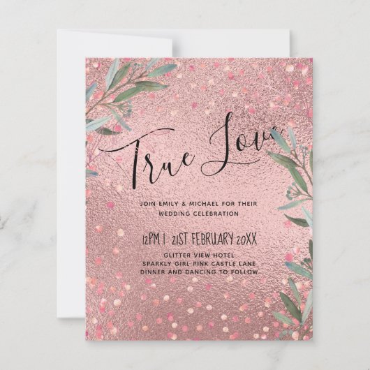 Rose Eucalyptus Feuille Foil Look MARIAGE (Devant)