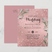Rose Eucalyptus Feuille Foil Look MARIAGE (Devant / Derrière)