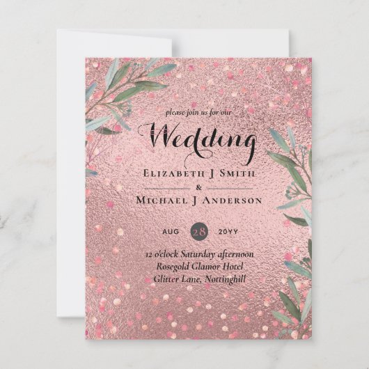 Rose Eucalyptus Feuille Foil Look MARIAGE (Devant)
