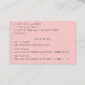 Rose Fabricant couture couture carte de visite (Dos)