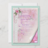 rose faire-part de mariage (Devant)