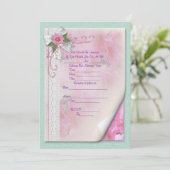 rose faire-part de mariage (Debout devant)