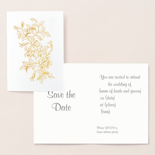Rose faire-part de mariage en Bloom Vintage Line A (Affichage)