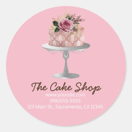 Rose fantaisie Gold Floral boulangerie Étiquette (Devant)