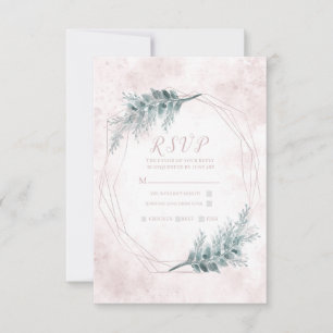 Rose Fard Aquarelle Géométrique Botanique RSVP
