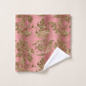 Rose Faux Gold Velvet Élégante Salle de bain (Gant de toilette)