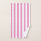Rose Féminin Cabana Rayure Monogramme Initiale (Serviette à main)