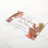Rose feuille d'or feuille nuptiale invitation (Rotation)