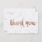 Rose feuille d'or marbre personnalisé merci mariag (Devant)