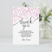 rose, fille, confettis,  carte de remerciement (Debout devant)