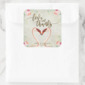 rose flamingo amour et merci faveurs autocollant (Sac)