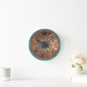 Rosé Fleur Bleu Mur Horloge (Maison)