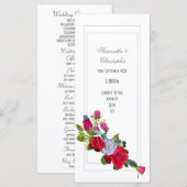 Rose Fleur bouquet programme de mariage église (Devant / Derrière)