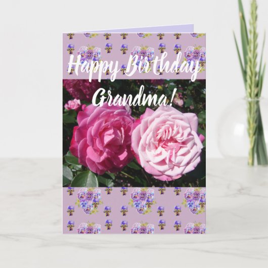 Rose Fleur Floral Anniversaire Grandma carte d'art (Devant)