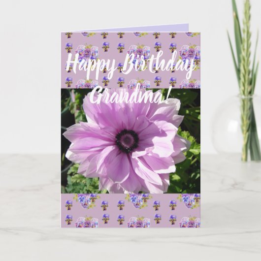 Rose Fleur Floral Anniversaire Grandma carte d'art (Devant)
