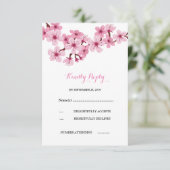 Rose Fleur Rose Blanc floral RSVP de mariage (Debout devant)