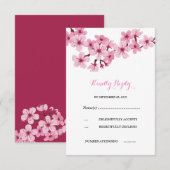 Rose Fleur Rose Blanc  RSVP de mariage (Devant / Derrière)