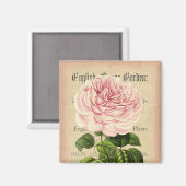 Rose fleur vintage féministe aimant floral (Recto/Verso)