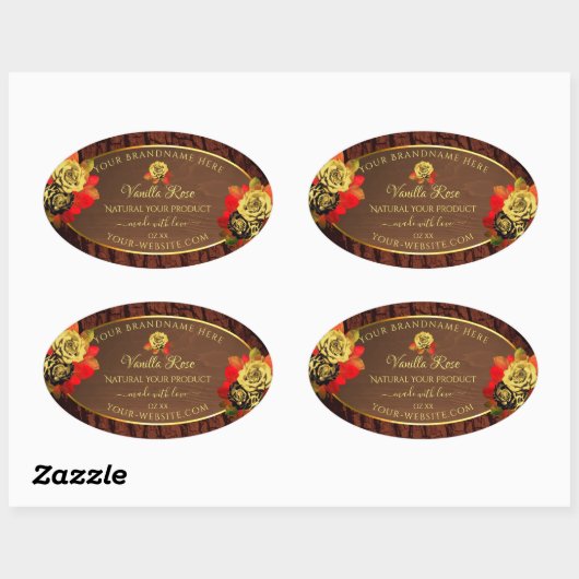 Rose fleuris Étiquette de produit Brown foncé de c (Feuille)