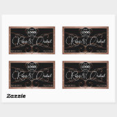Rose fleurit or produit Étiquettes logo rectangle (Feuille)
