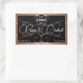 Rose fleurit or produit Étiquettes logo rectangle (Sac)