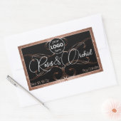Rose fleurit or produit Étiquettes logo rectangle (Enveloppe)