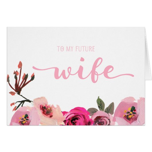 Rose floral à ma carte de mariage de future épouse (Devant horizontal)
