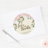 rose floral amour et merci faveurs sticker mariage (Enveloppe)