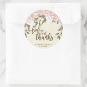 rose floral amour et merci faveurs sticker mariage (Sac)