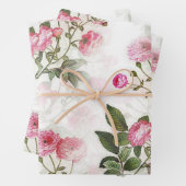 Rose floral blanc roses Papier Feuille plate Ensem (En situation)