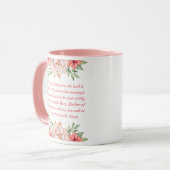 Rose Floral Catholique Hail Marie prier Mug (Devant gauche)