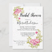 Rose Floral Confetti Douche Invitation (Devant)