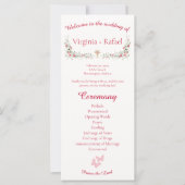 Rose Floral Cream Christian Wedding Programme (Devant)