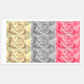 Rose floral crème pâle gris rose Étiquettes de pro (Feuille)