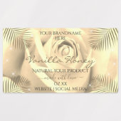 Rose floral crème pâle gris rose Étiquettes de pro (Design 1)