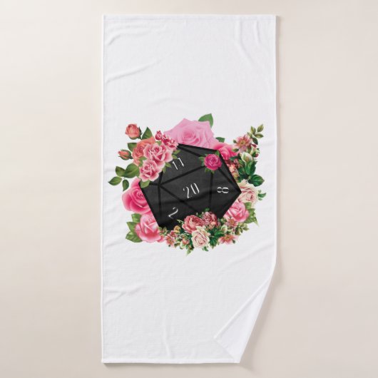 Rose Floral D20 Tabletop Dice RPG (Serviette de bain)