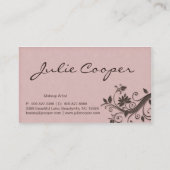 Rose floral de spa de carte de visite de salon (Dos)