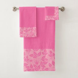 Rose floral d'Ensemble-Cru de serviette de Bath