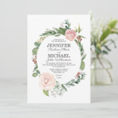 Rose Floral et Faire-part de mariage de verdure (Debout devant)