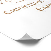 Rose, Floral, Fille, Affiche de bienvenue Baptême, (Coin)