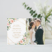 rose floral géométrique enregistrer la carte de da (Debout devant)